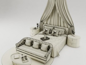 bedroom set 001 3D Model
