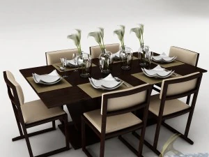 dining table set 20 3D Model
