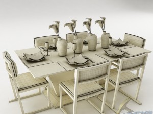 dining table set 20 3D Model