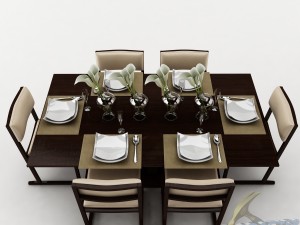 dining table set 20 3D Model