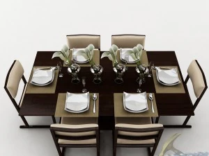 dining table set 20 3D Model