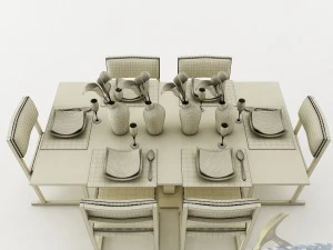 dining table set 20 3D Model