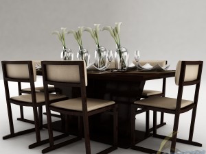 dining table set 20 3D Model