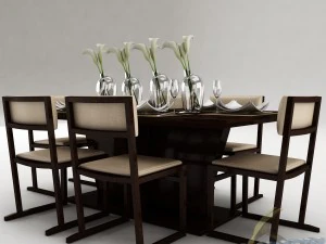 dining table set 20 3D Model