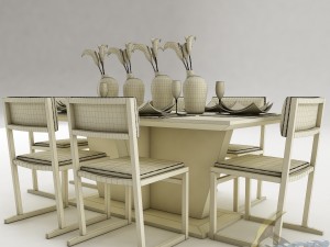 dining table set 20 3D Model