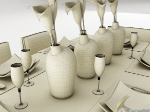 dining table set 20 3D Model
