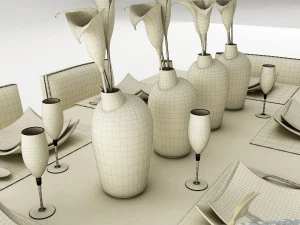 dining table set 20 3D Model