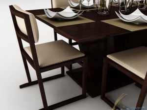 dining table set 20 3D Model