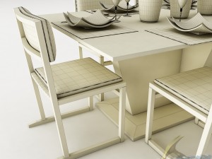 dining table set 20 3D Model