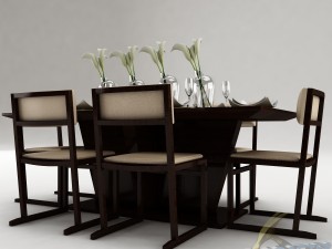 dining table set 20 3D Model