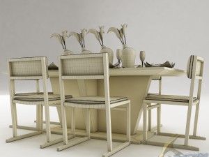 dining table set 20 3D Model