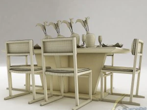 dining table set 20 3D Model