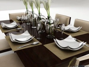 dining table set 20 3D Model
