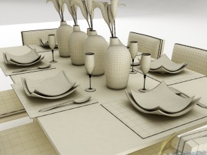 dining table set 20 3D Model