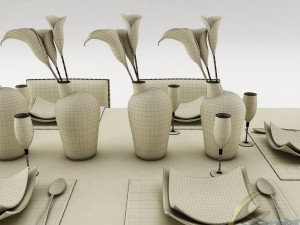 dining table set 20 3D Model
