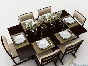dining table set 20 3D Model