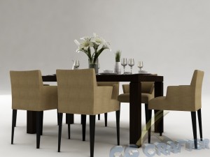 dining table set 21 Model 3D