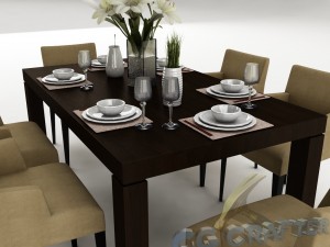 dining table set 21 Model 3D