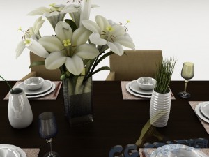 dining table set 21 Model 3D