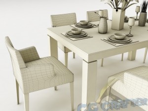 dining table set 21 Model 3D