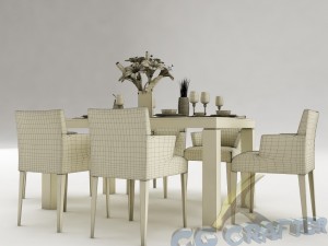 dining table set 21 Model 3D