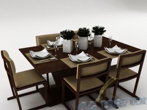 dining table set 22 3D Model