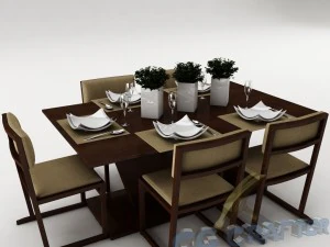 set tavolo da pranzo 22 Modello 3D