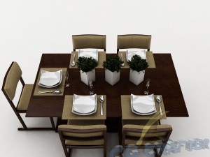 dining table set 22 3D Model