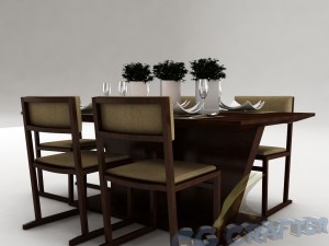 dining table set 22 3D Model