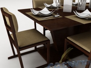 dining table set 22 3D Model