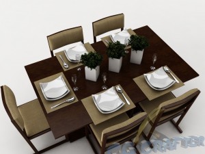 dining table set 22 3D Model