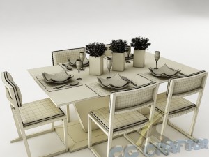 dining table set 22 3D Model