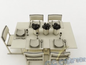 dining table set 22 3D Model