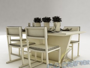 dining table set 22 3D Model