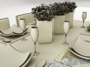 dining table set 22 3D Model