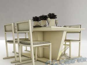 dining table set 22 3D Model