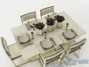 dining table set 22 3D Model