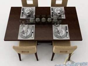 dining table set 23 3D Model