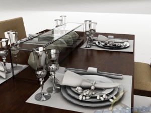 dining table set 23 3D Model