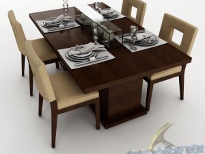 dining table set 23 3D Model