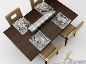 dining table set 23 3D Model
