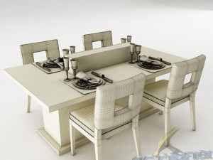 dining table set 23 3D Model