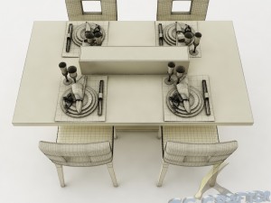 dining table set 23 3D Model