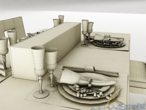 dining table set 23 3D Model