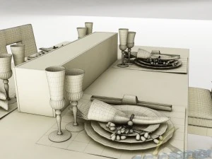 dining table set 23 3D Model