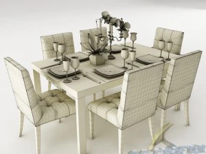 dining table set 24 3D Model