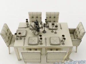 dining table set 24 3D Model