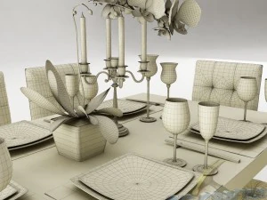 dining table set 24 3D Model