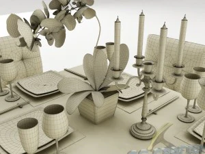 dining table set 24 3D Model