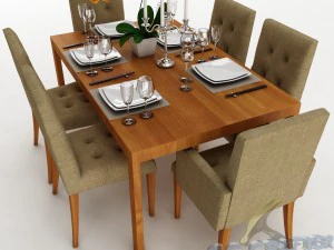 dining table set 24 3D Model